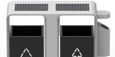 太陽能滅蚊燈垃圾桶智慧城市戶外滅蚊不銹鋼果皮箱定制廠家生產圖